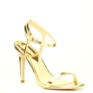 Metallic Strappy Gold Heals