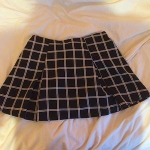 Black and white grid mini skirt