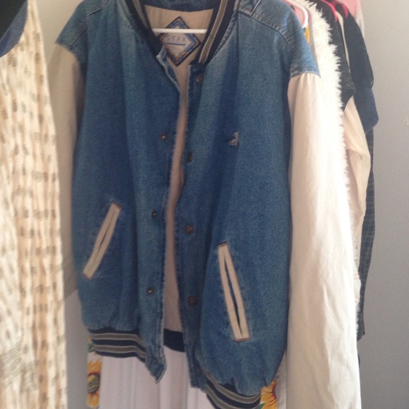 Denim and Khaki Letterman's Jacket