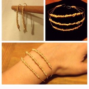 🔶🔸wired gold earring and bracelet🔸🔶
