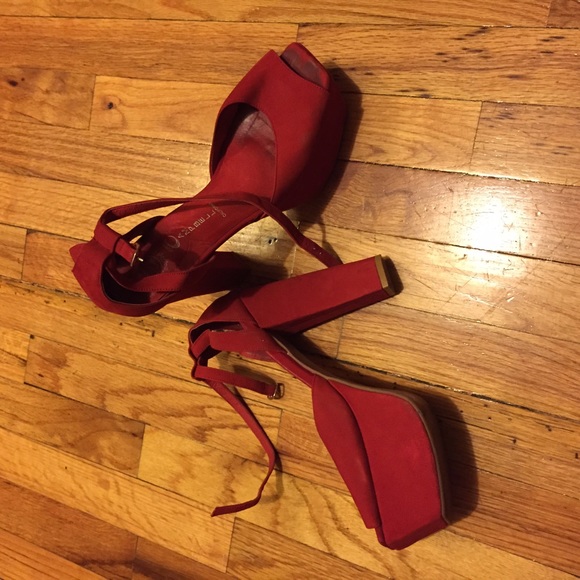 Red Jeffrey Campbell Platform Sandals