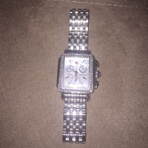 Michele Diamond Deco Stainless Steel Band Watch