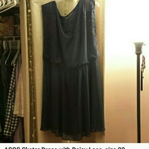 Bundle! ASOS Navy Skater Dress & Grey/Black Cardig