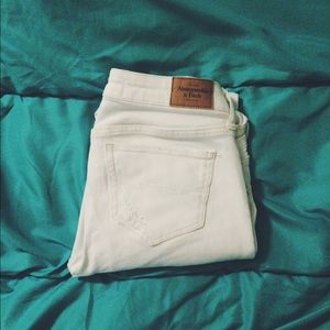 A&F White Skinny Denim Jeans