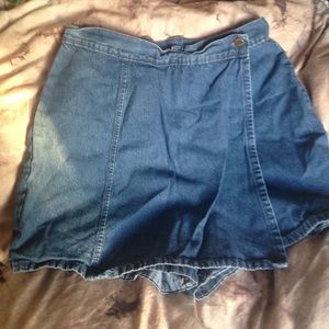 Vintage High-Waisted Denim Skort