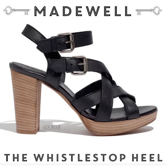 SALE MADEWELL Black Sandal Whistlestop Heel 8