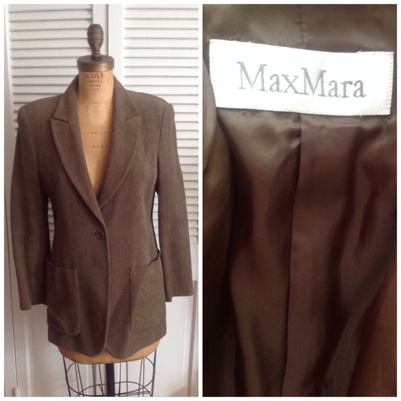 SOLD MaxMara brown one button blazer