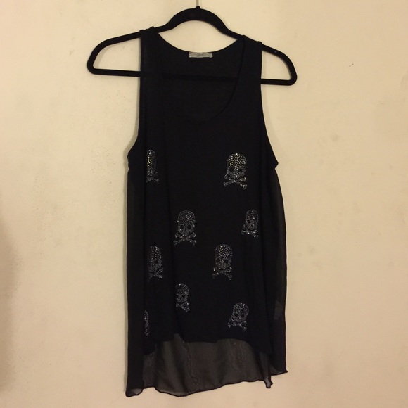 BLACK DRESSY SKULL DANK TOP 💀