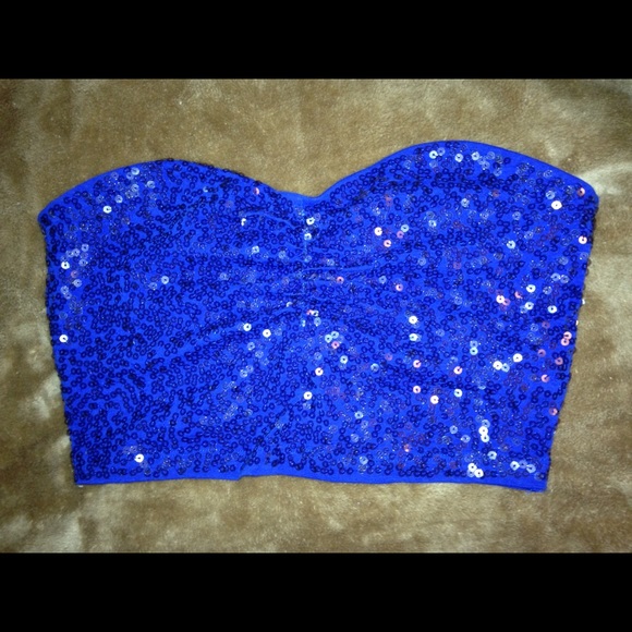 Express blue sequence tube top