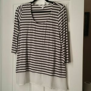 Used Grey and white striped blouse