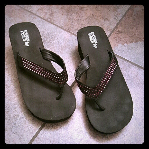 Flip Flops with Purple Bling