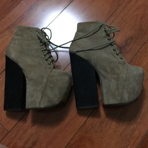 Jeffrey Campbell Taupe Seude Freda size 5