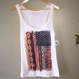 NWT American Flag Aztec print tank Large