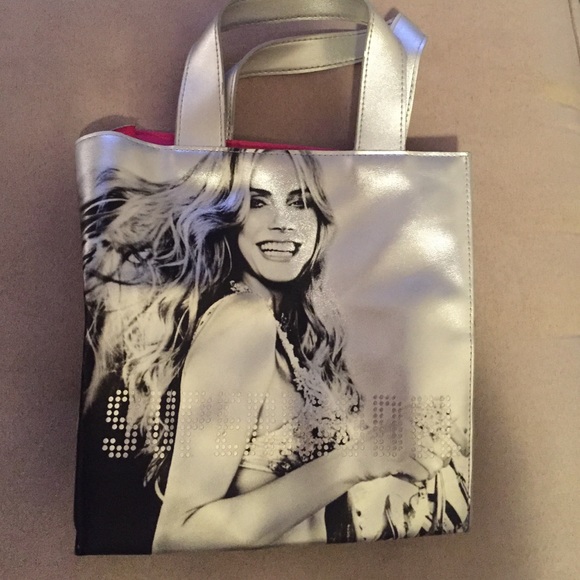 Silver and pink small supermodel tote bag