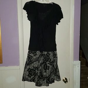 LAUREN BY RALPH LAUREN SKIRT AND BLOUSE