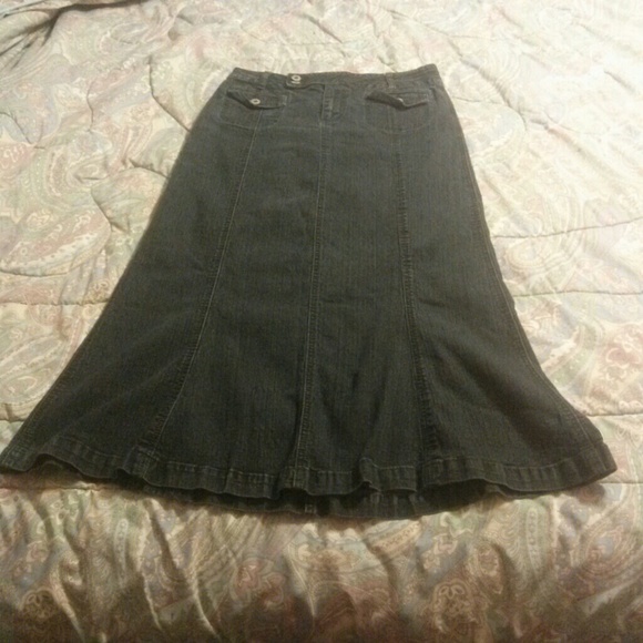 Long A-line Denim Skirt ~ Cato