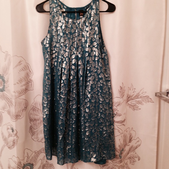 Anthropologie teal dress