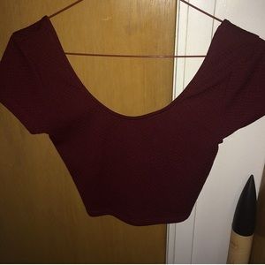 LA Hearts maroon crop top