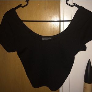 LA Hearts black crop top