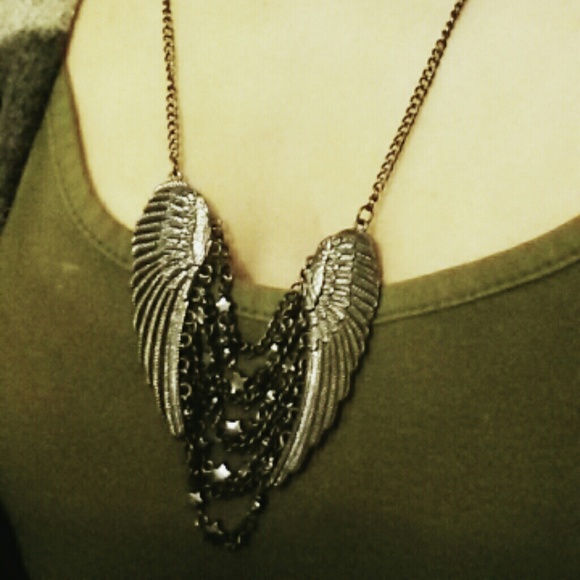 Angel wings necklace.