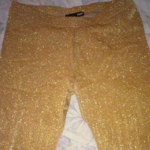 Gold sparkly pants