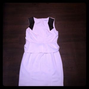Calvin Klein white dress with black faux leather