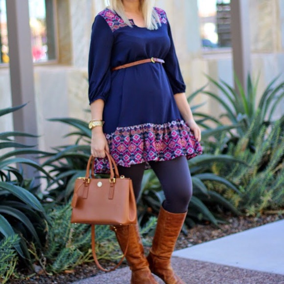 SOLD IN BUNDLE:: Navy blue Maternity Tunic