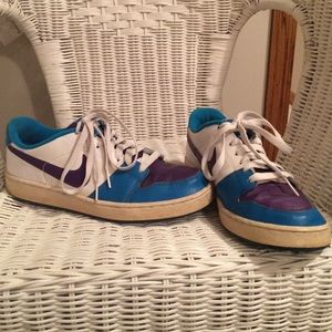 purple blue and white Nike shoes 8.5 woman's