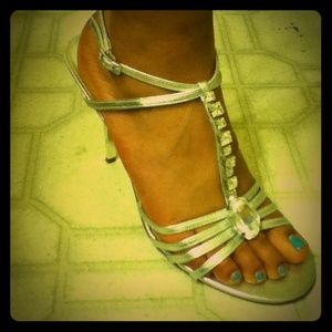 Silver high heel
