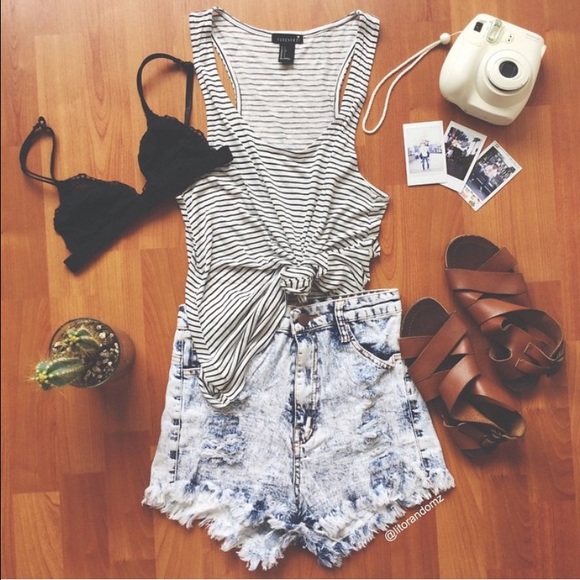 Denim - 💙SOLD💙 High Waisted Acid Wash Shorts