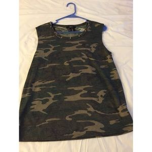 Studded camouflage top