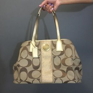 Coach large gold purse make an offer