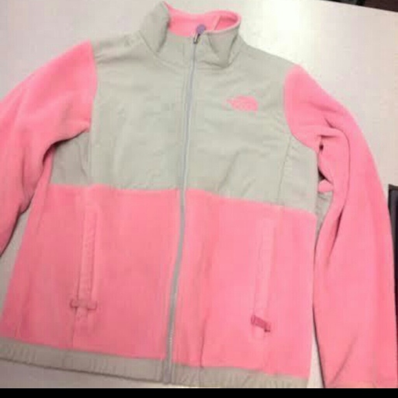 Girls pink and gray North Face