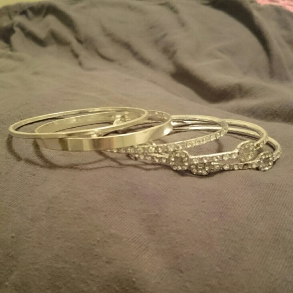Silver and Diamond bangles