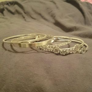 Silver and Diamond bangles