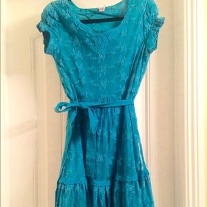 Teal DownEast Basics Lace dress- size Medium
