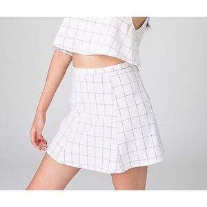 American apparel white grid lulu skirt