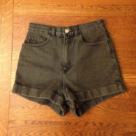 American apparel black jean shorts