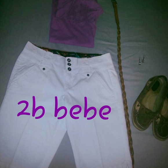 White mid-thigh shorts