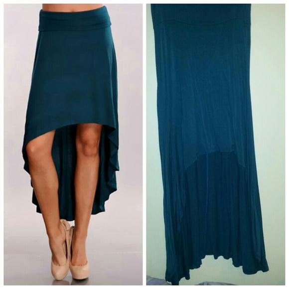 Teal Hi Low Skirt