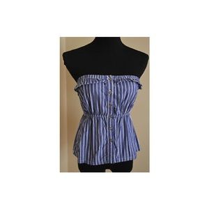 Anthropologie, odille strapless pinstriped top