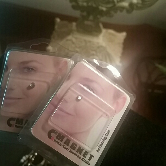 Magnetic nose ring ~ one blue & one crystal clear
