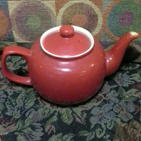 Red ceramic/porclin teapot