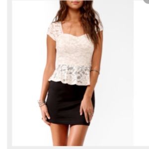 Duo - toned lace peplum dress - NWOT. Never worn