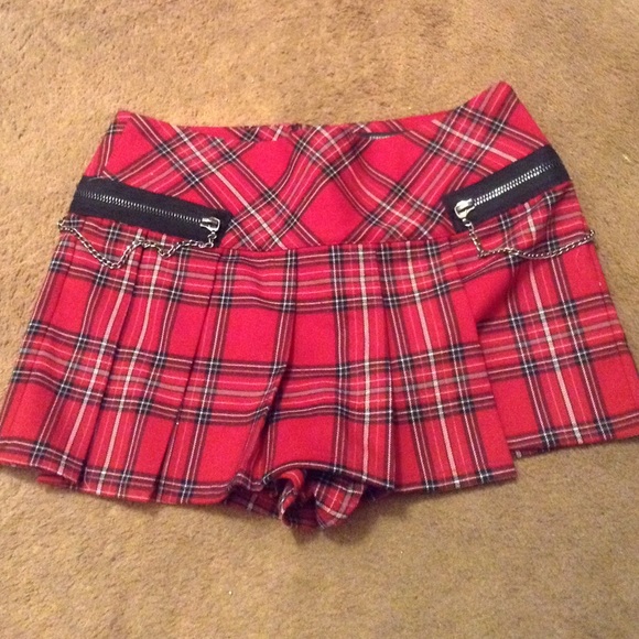 Forever 21 Pants - Punk Red Plaid Skort