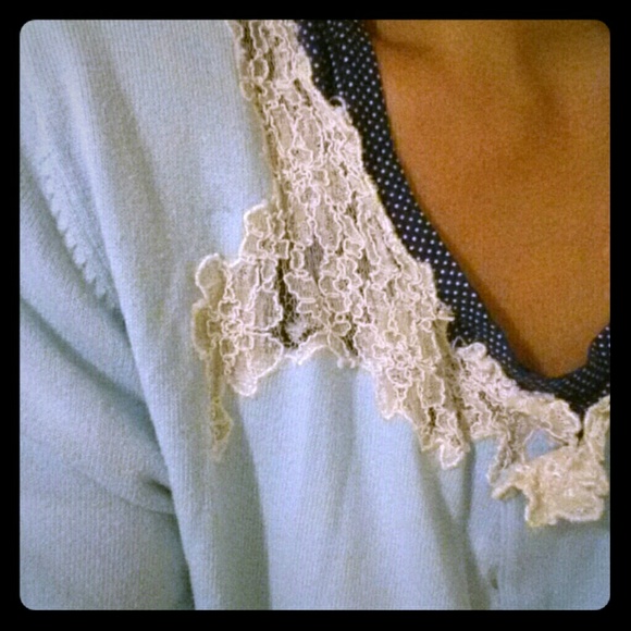 Lane Bryant long sleeve lace collar cardigan