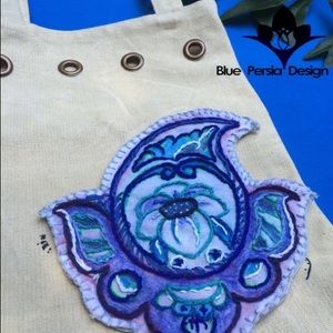 Handmade oriental persian embroidered tote bag