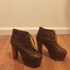 Jeffrey Campbell brown distressed leather lita