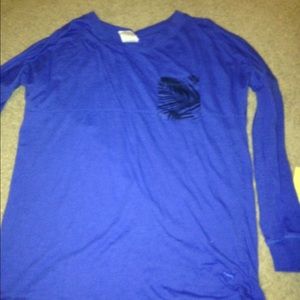 Light weight long sleeve indigo colored