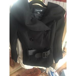 Black coat with belt